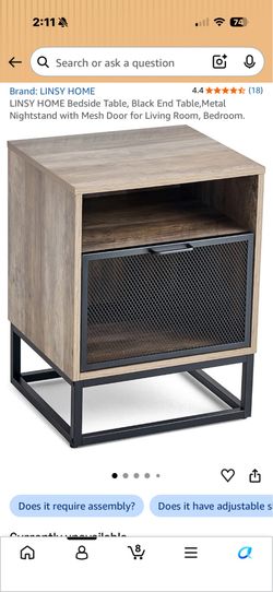 Linsy Home Bedside Table