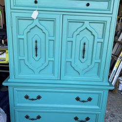 Painted Wardrobe Armoire. First Picture Is The True Color. Please See Description.