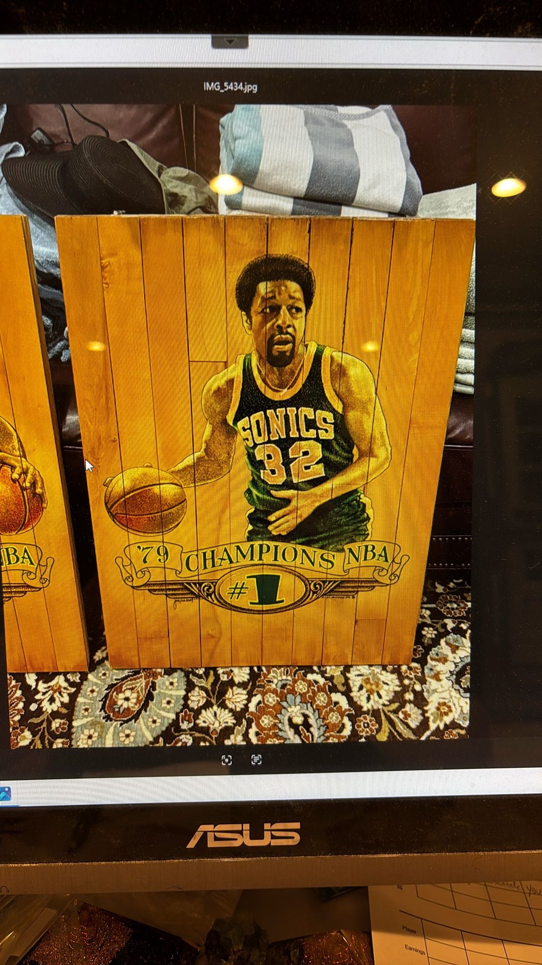 Fred Brown 1979 Nba  Champions Painting on Coliseum floor