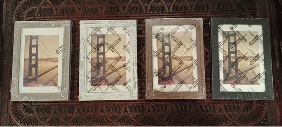 4 farmhouse colored wood picture frames