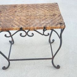 Ornate Wicker Wrought Iron Table