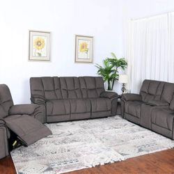 COMFY NEW BARCELONA RECLINING SOFA, LOVESEAT AND CHAIR SET ON SALE ONLY $1299. IN STOCK SAME DAY DELIVERY 🚚 EASY FINANCING 