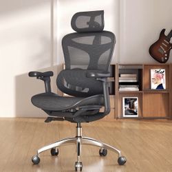 new assembled Ergonomic Office Chair with Ultra Soft 3D Armrests, Dynamic Lumbar Support for Home Office Chair, Adjustable Backrest Desk Chair, Swivel