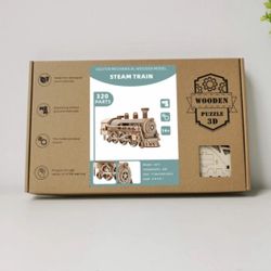 UGUTER DIY Wooden Steam Train 3D Model Kit-Mechanical Engineering,Creative Gift
