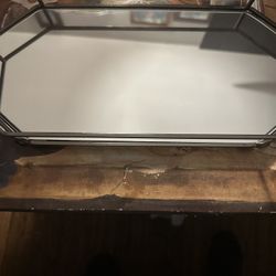 Glass Mirrored Tray Perfect For Jewelry Watches Ring Money Clip Like New 15