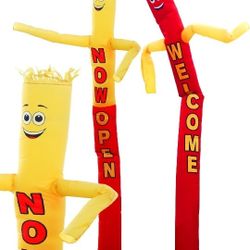 selling a one red and yellow blow up sign welcome
