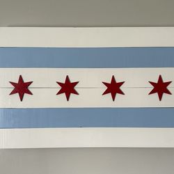 Wooden chicago flag