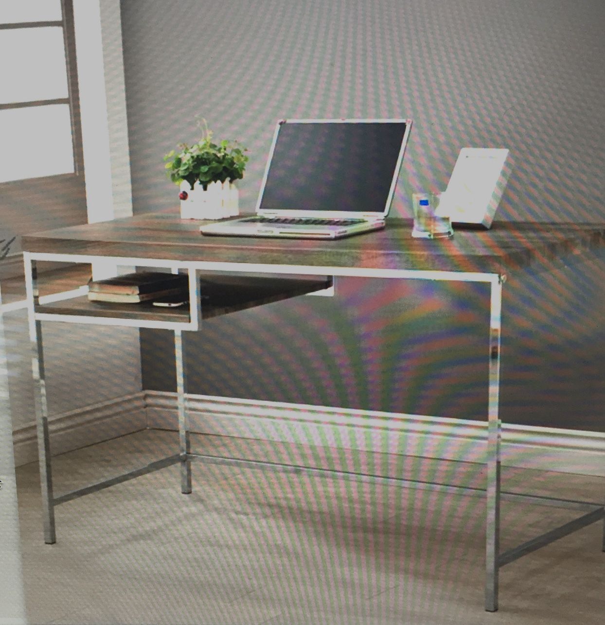 Desk, Filing Cabinet, Chair