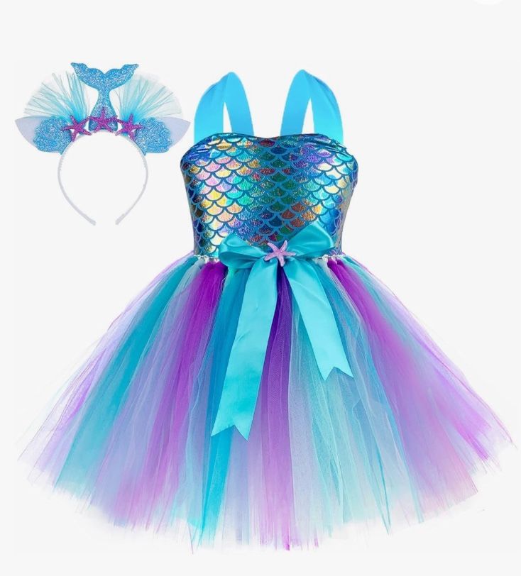 Girls Mermaid Costumes Tutu Dress (4-6)