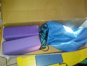 yoga blocks exercise ball jump rope