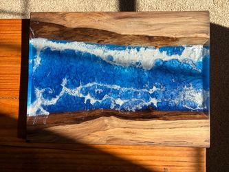 Handmade Ocean Black Walnut Epoxy Serving Board