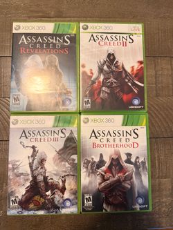 Ubisoft Assassin's Creed Xbox 360 Lot 4: II, III, Brotherhood, Rev