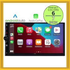 Dual 7 Inch Double DIN Media Receiver w/ Wireless Apple CarPlay and Android Auto