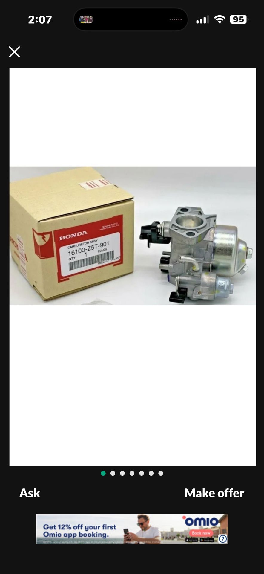 Honda GENUINE OEM Carburetor in its original box ( NEW ) for GX390 13HP Honda Engine