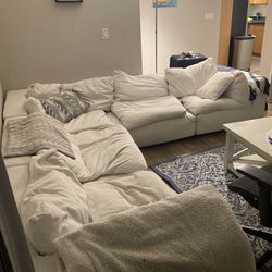 MASSIVE (easy to move) white sectional couch
