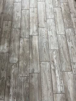 Wood like ceramic plank tile flooring