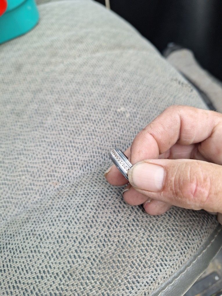 Tungsten With Silver Inlay And 1/4 Carat Diamonds Male Wedding Ring