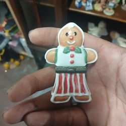 Vintage: PHD MIDWEST Gingerbread Man Hinged Trinket Box “RARE”