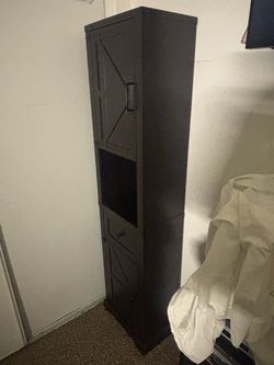 Tall farmhouse storage cabinet