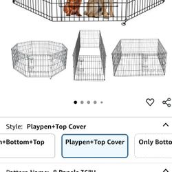 PETIME Foldable Metal Dog Exercise Pen/Pet