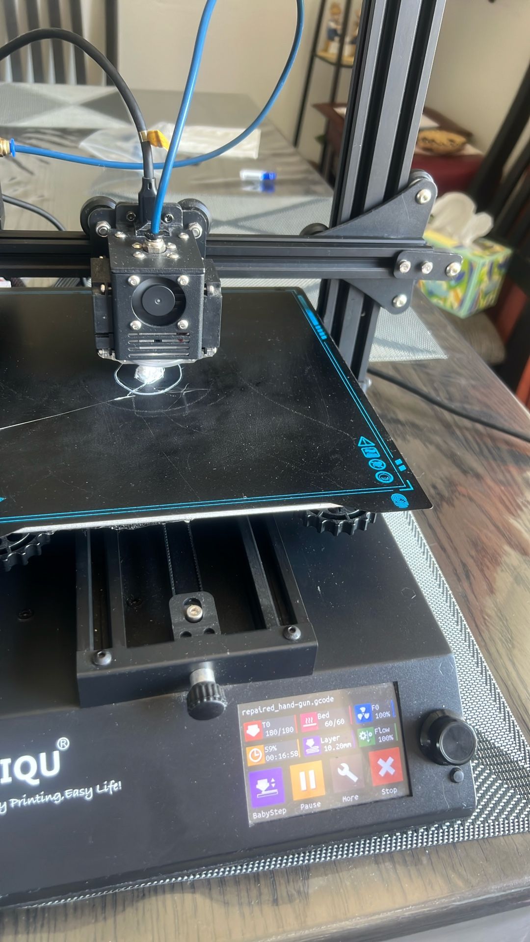 Biqu B1 3D Printer And inland PLA Blue filament