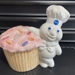 Vintage Pillsbury Doughboy Cookie Jar Cupcake Benjamin & Medwin 