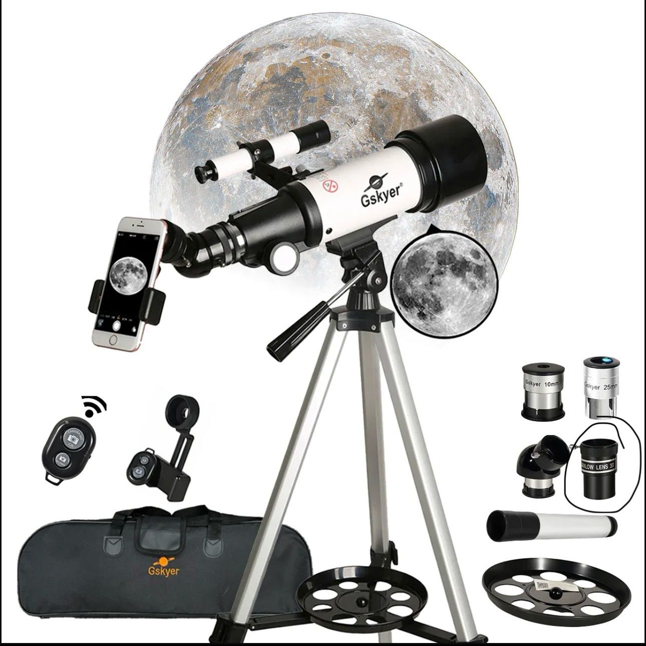 Gskyer Telescope 70mm Aperture 400mm AZ Mount Astronomical Refracting Telescope
