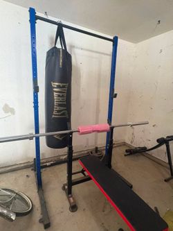 Squat rack with bench