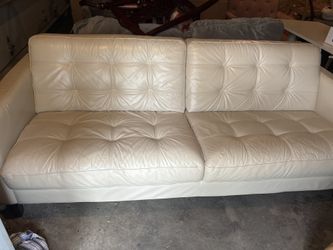 White Leather Macys Couch 