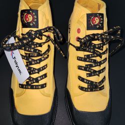 Bruce Lee Canvas Freiyue Special Edition Yellow Shoe Men’s Size 13