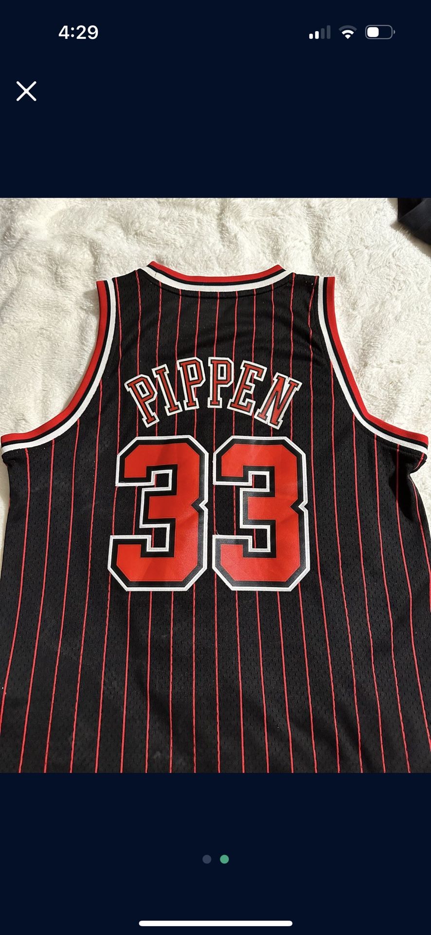 Chicago Bulls Scottie Pippen Authentic Pinstripe Jersey Size large