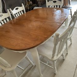 Farmhouse Style Dining Set With SIX Chairs