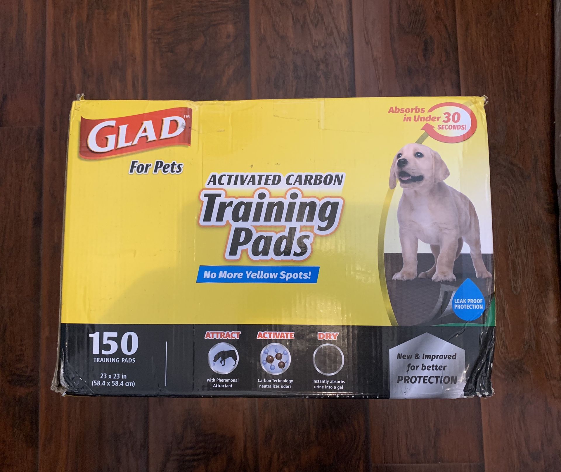 Glad activated carbon training pads 150ct