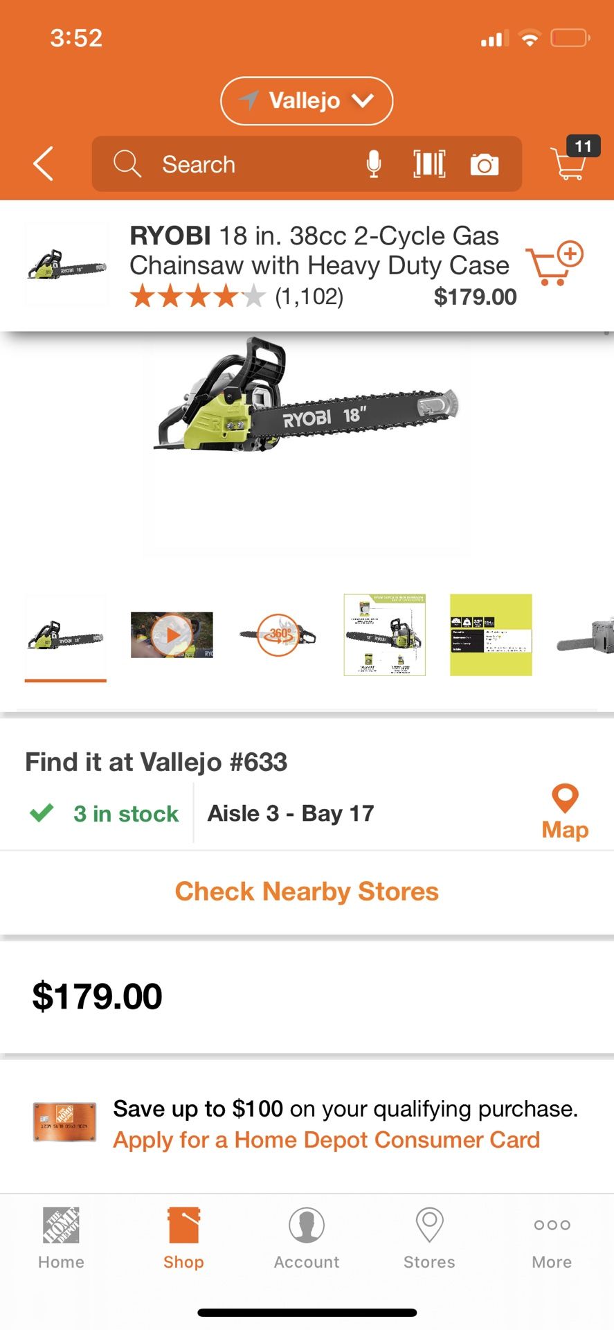 RYOBI 18 INCHES CHAINSAW 2 CICLE GAS WITH HEAVY DUTY CASE BRAND NEW