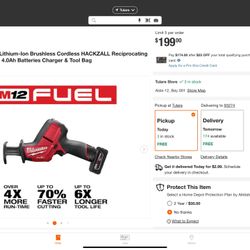 M12 Milwaukee Hacksaw Combo Kit. $160 Brand New 