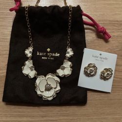 Kate Spade Floral Bling Necklace & Earring set