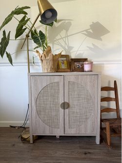 Boho rattan cabinet