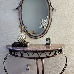 Entryway table with mirror