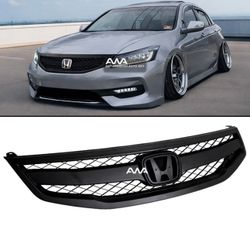 For 11 12 Accord 4DR Sedan Mugen Style Honeycomb Matte Black Front Hood Grille