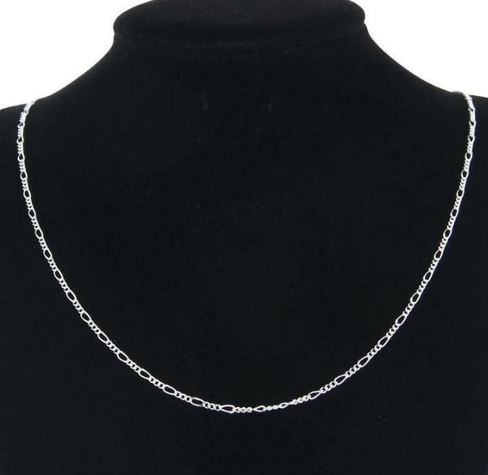 925 Sterling Silver Figaro Link Necklace