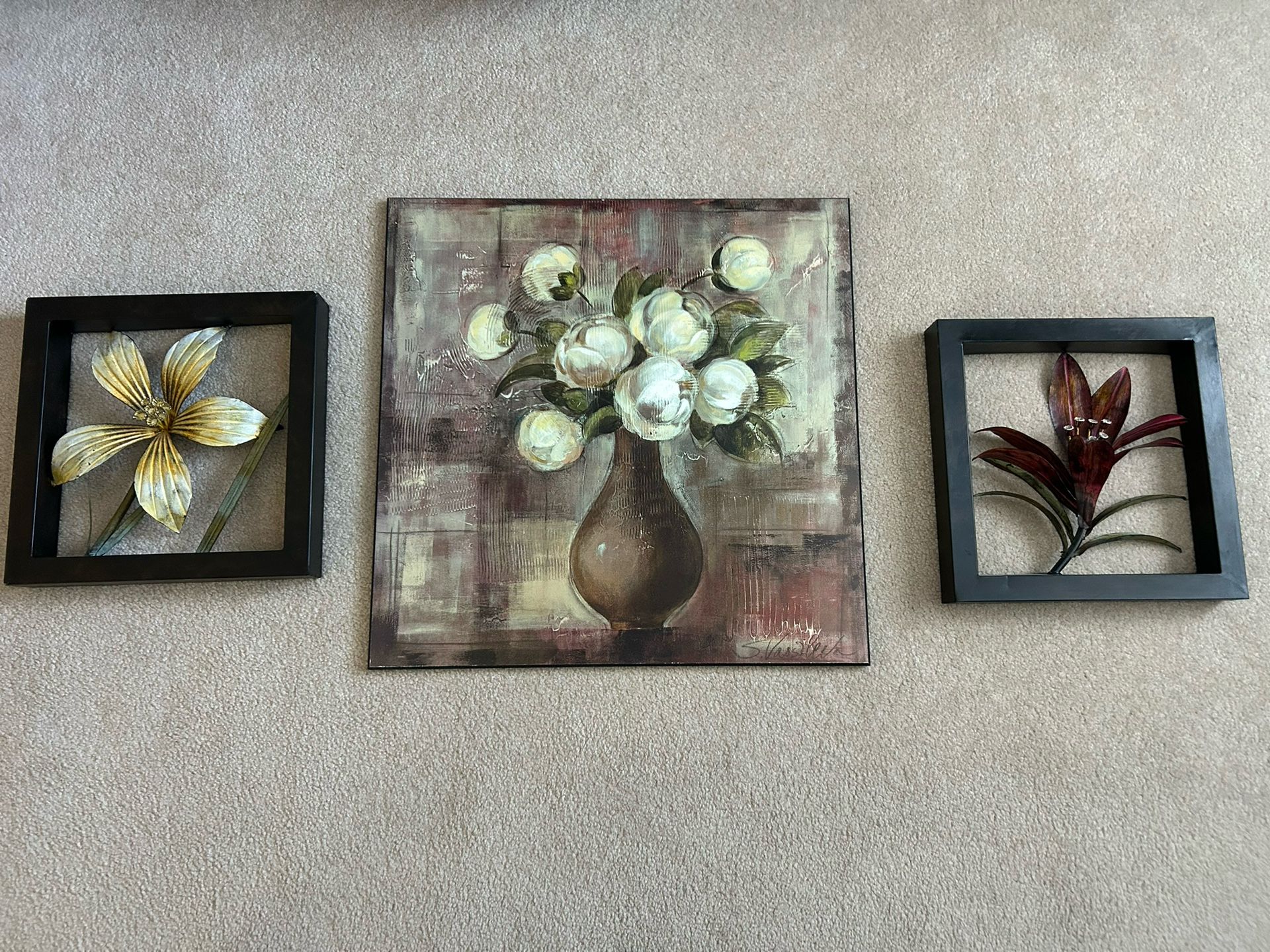 Flower Vase Wall Art 3 pieces