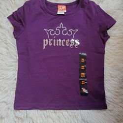 Girls Size XS (4/5) Purple Princess/Tiara Shirt - New. $10.00
