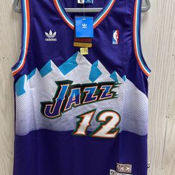 Utah Jazz Throwback Jersey Man Size L #12 STOCKTON  Hardwood Classics Vintage Jersey Adidas 