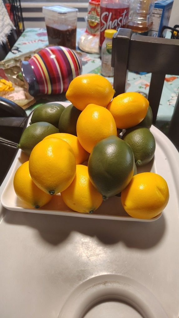 Beautiful Colorful Lemons and Limes , Plastic Material