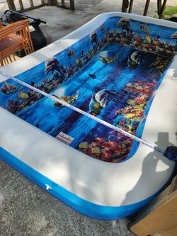 Members Mark 3D Action FAMILY POOL Colorful Ocean Print 10 FT + 2-PC 3D Googles