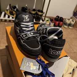 Louis Vuitton LV Trainer Crocodile Black Noir Size 45 US Men’s 10.5