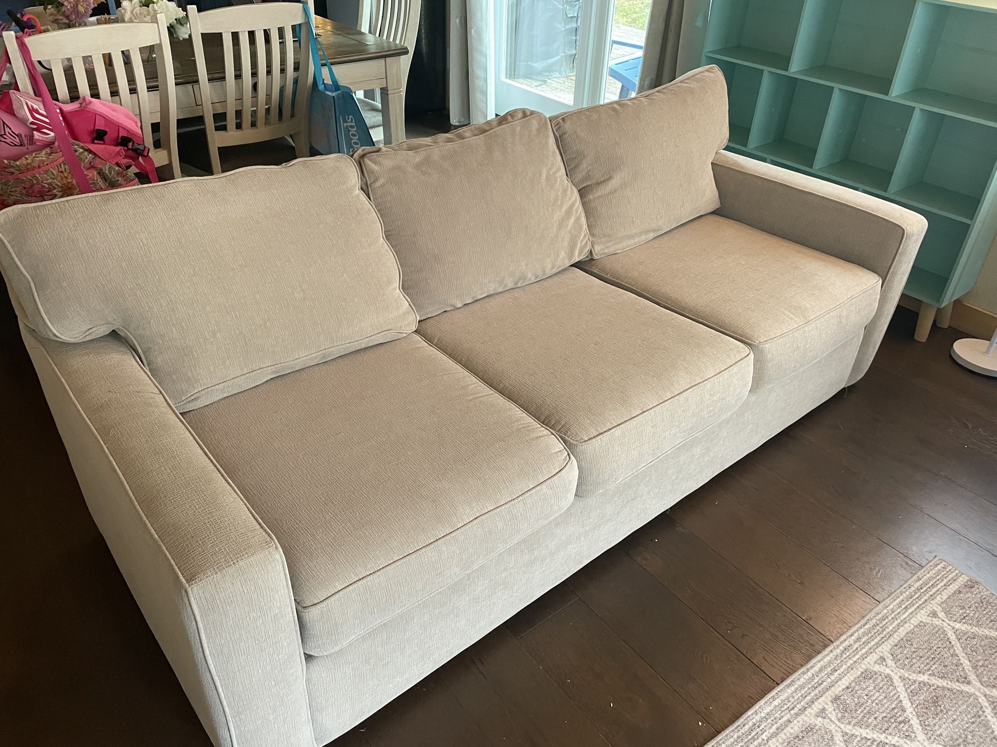 Macy’s Radley 86” Fabric Sofa Heavenly Chrome Beige