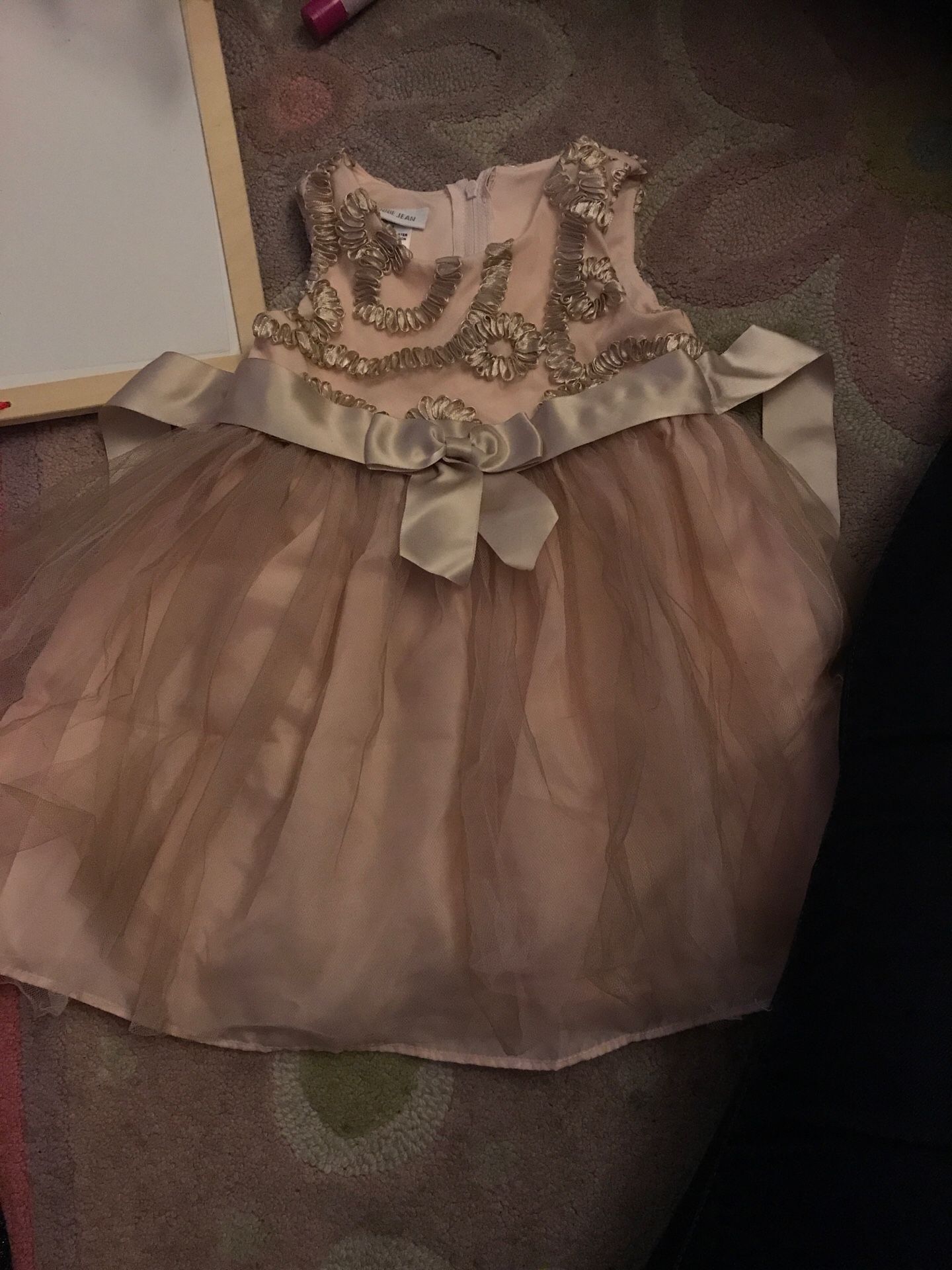 Dusty rose /pink and gold looking party/ Easter/ holiday dress 2t