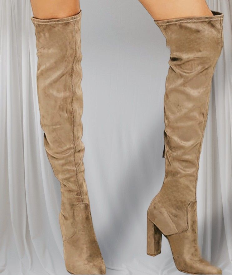 Emotions taupe faux suede boots