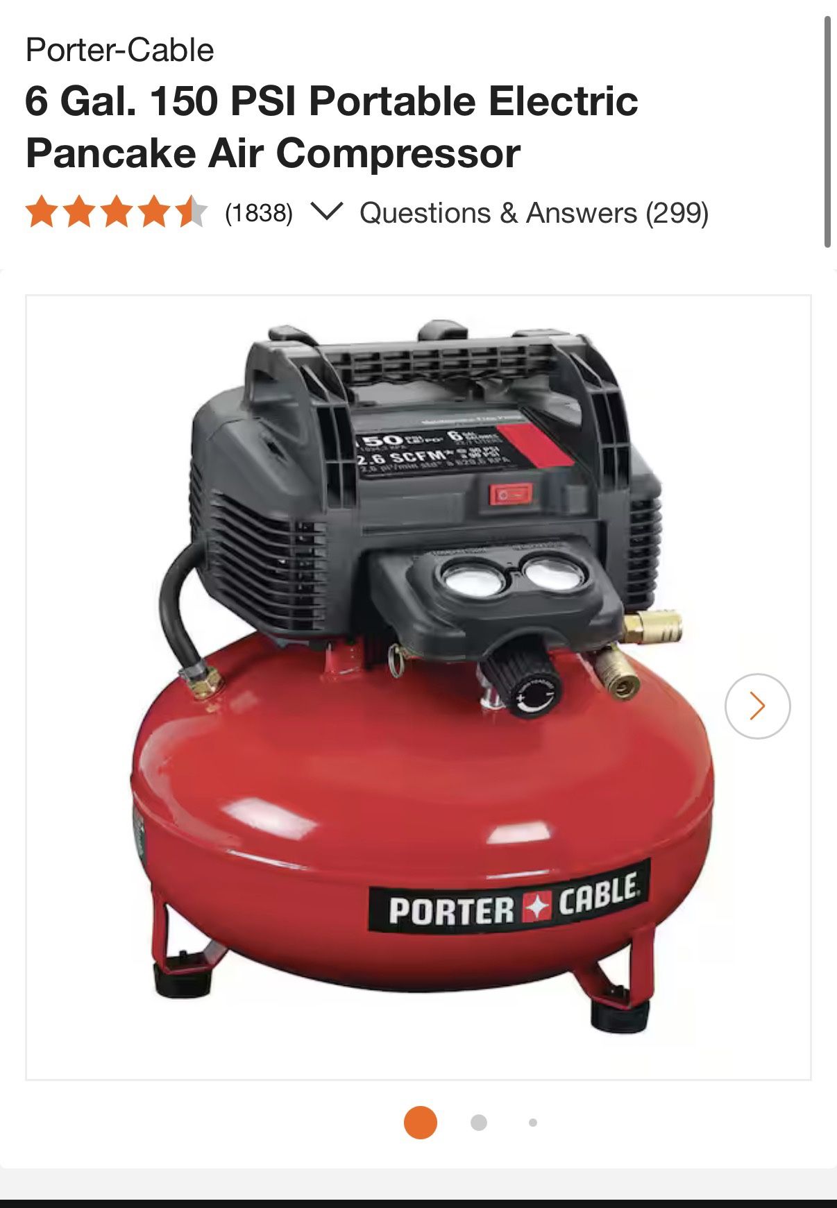 Porter Cable Pancake Compressor